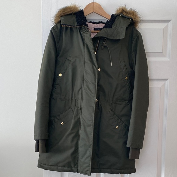 J.Crew Green Parka Coat - Picture 2 of 11